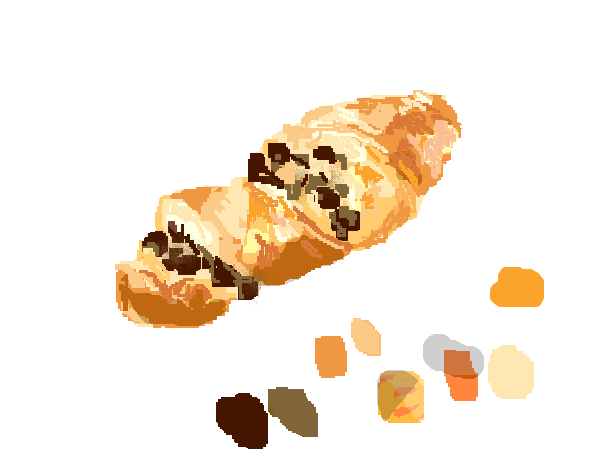 flakey twist pastry, with small chocolate chunks